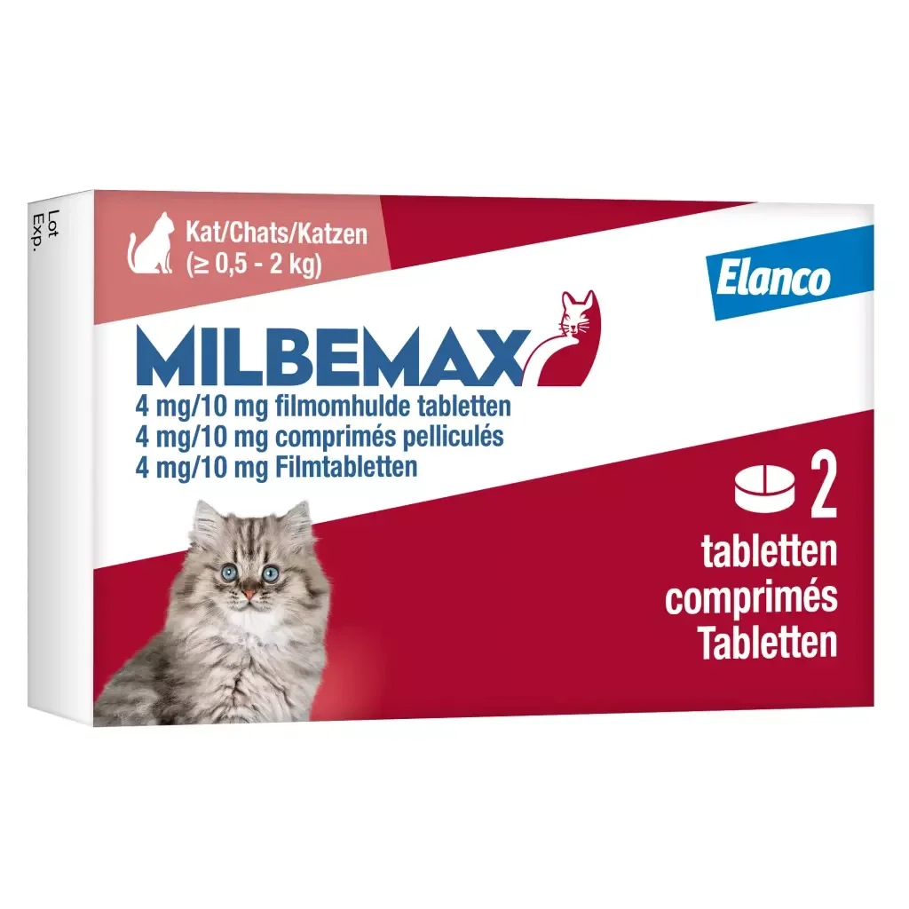 Milbemax Tabletten Kitten/Kat Klein R 0,5-2kg 2 tabl.