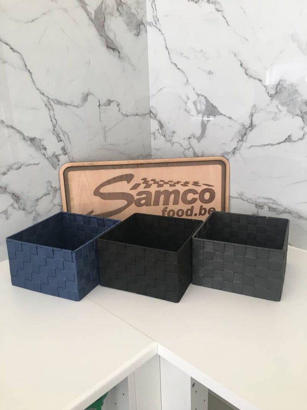 Gevlochten pvc manden