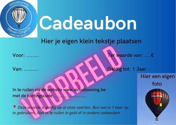 Cadeaubon prijs vanaf €25