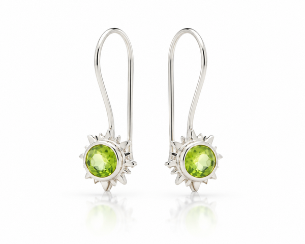 Örhängen med naturlig green peridot 925 Silver