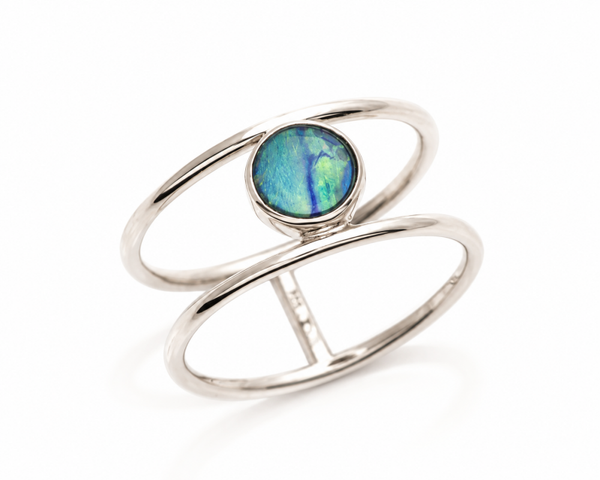 Ring blå opal 925 silver