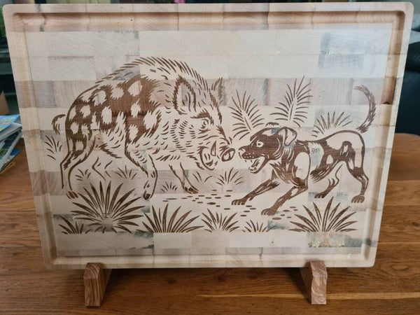 Planche à découper Sanglier et Chien