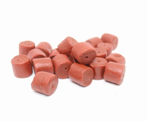 Rode Halibut Pellets met gat - 500gr (14mm)