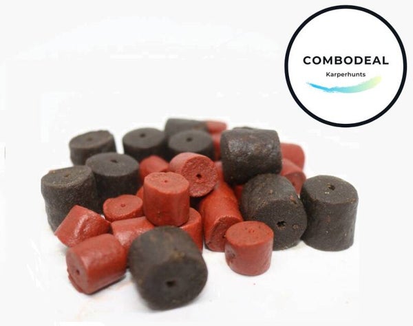 Halibut Pellets rood/zwart mix 1kg (14mm/20mm) COMBODEAL!