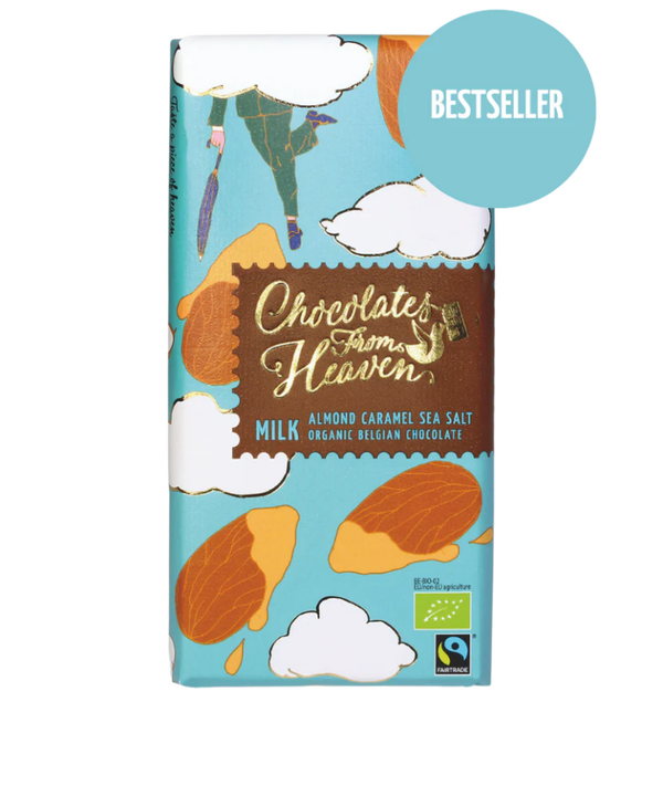 Chocolates from heaven - Melk amandel karamel zeezout chocolade