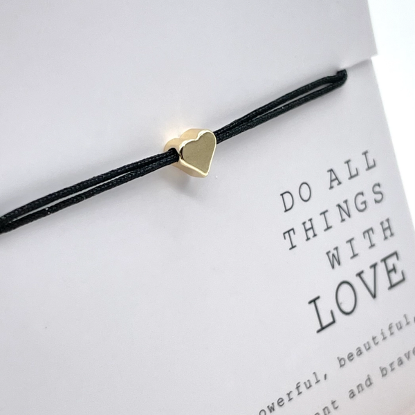 Bracelet met hart - zwart