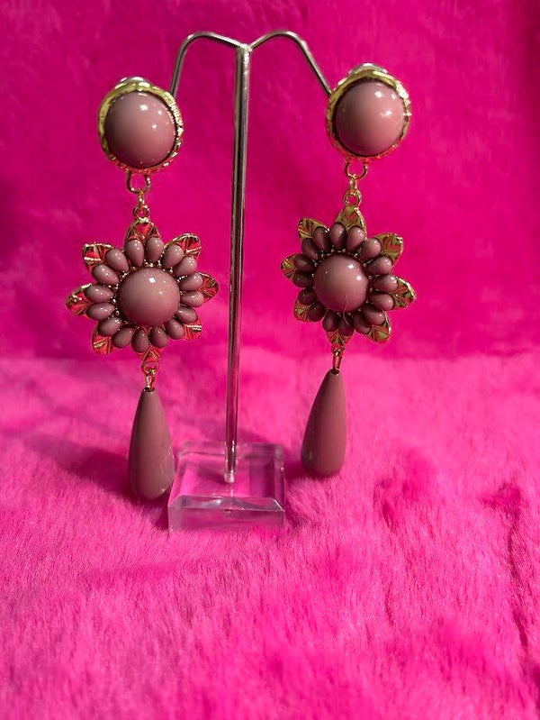 Pendientes flor lila