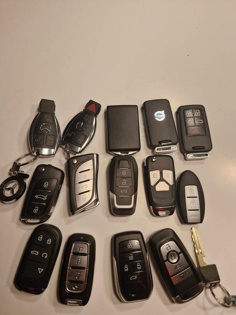 Et uvalg af de bilnøgler vi laver