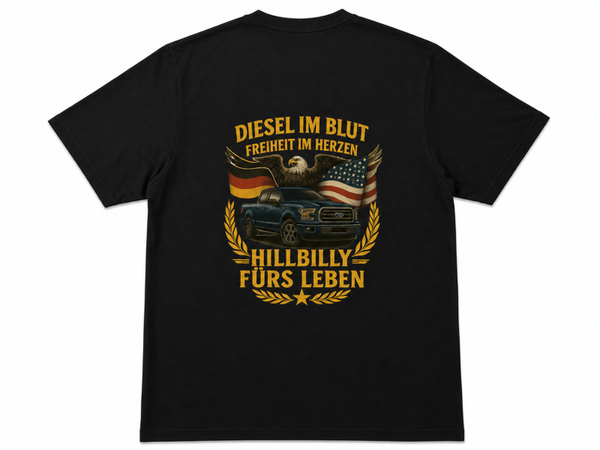 German Hillbillies Unisex T-Shirt Diesel im Blut – Freiheit im Herzen