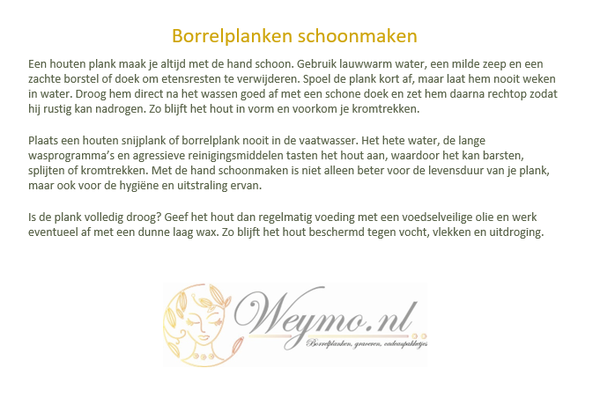 Onderhoud Borrelplank