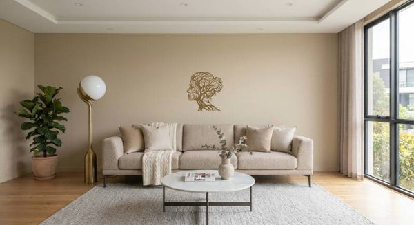 Wanddecoratie. Vrouwenhoofd