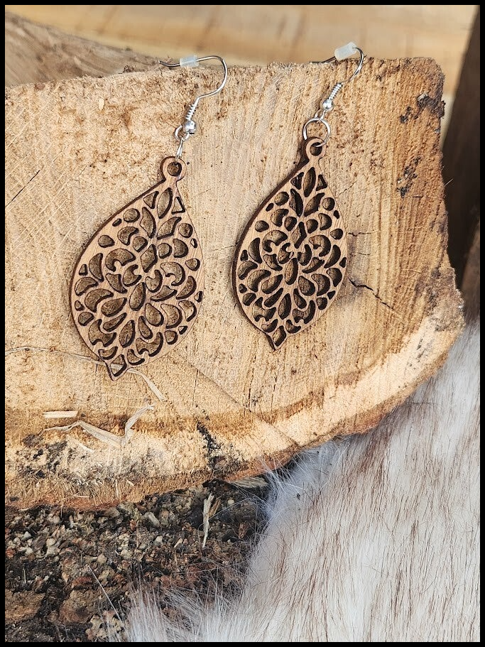 Houten oorbellen