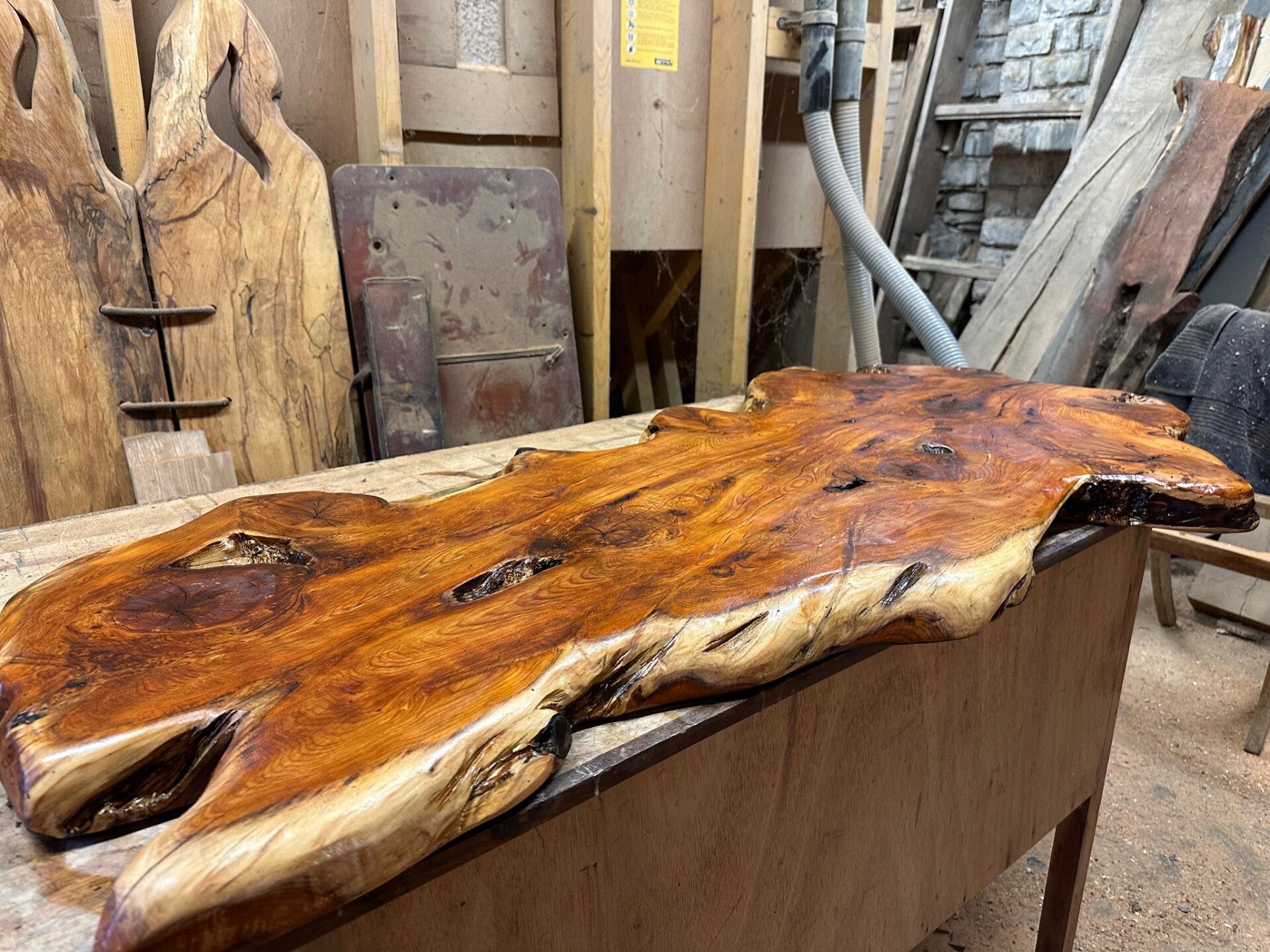 Yew waney edge table