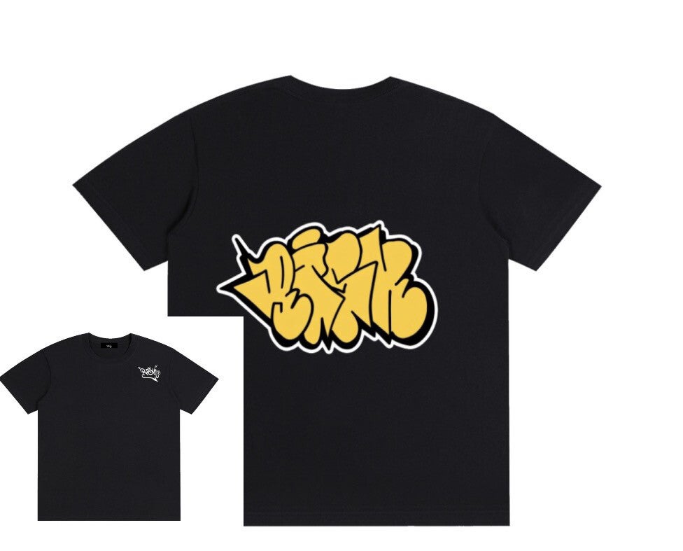 risk 12 tee black and yellow throw up