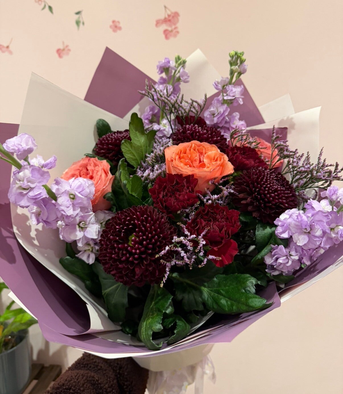 Purple and burgundy bouquet