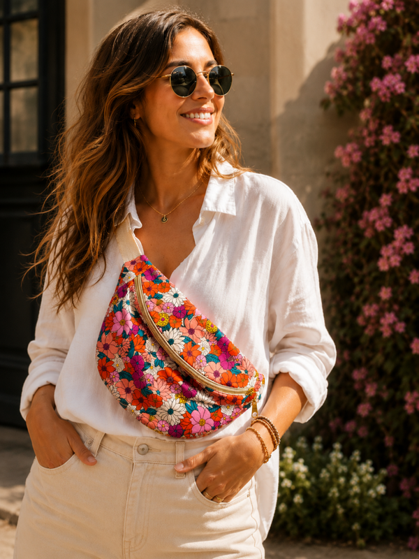 SAC BANANE FLEURIS