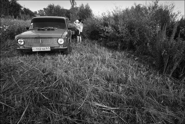 Haymaking on river of Beriozovaya banks