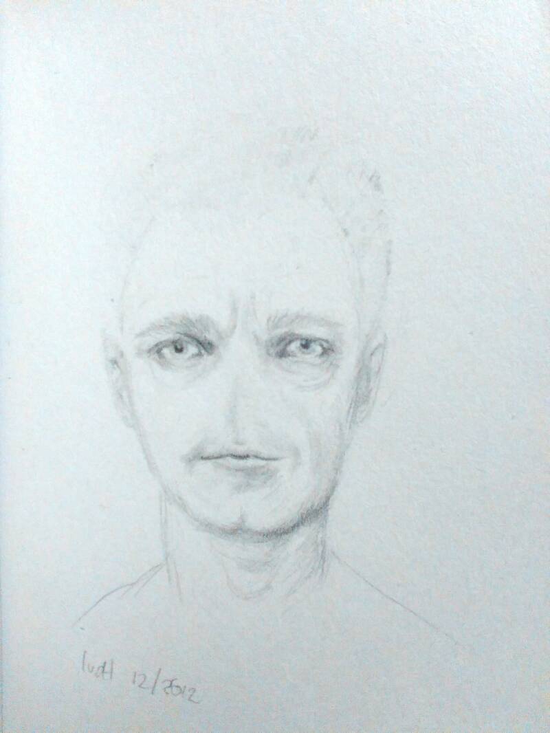 Nonose. Pencil on paper, 10x15 cm incl. frame.  €145