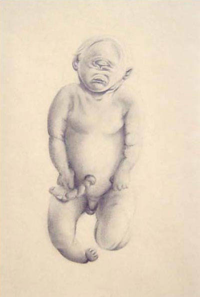 Malformation 4. Pencil on paper, 20x30 cm, 2001. (Privé bezit)