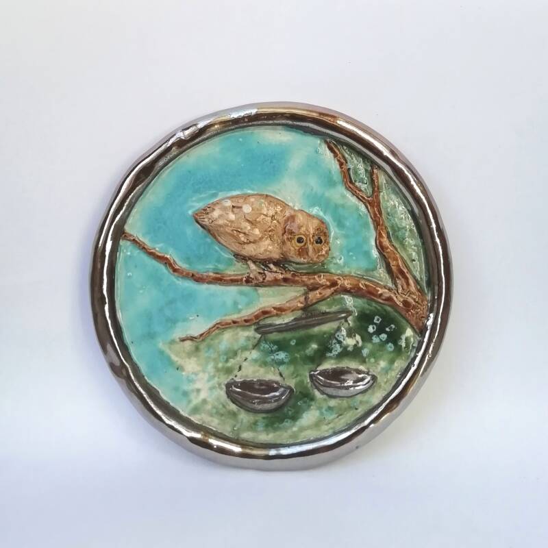 Weegschaal / Libra. Ceramics, glazing, 12 cm, 2019. € 110 (Sold)