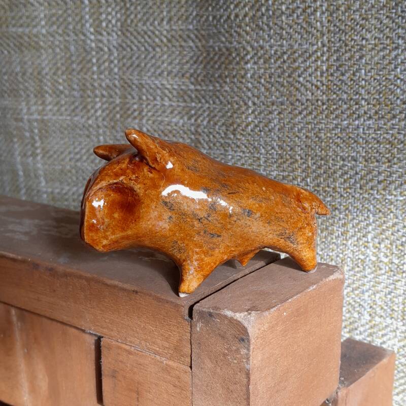 Beestje71 Stiertje. Ceramics, glazing. 2026. 6 cm.