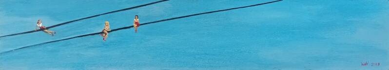 Birds on a wire. 12x65,5 cm. €400