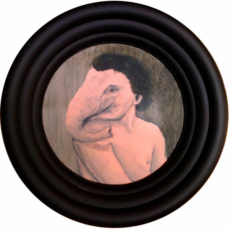 Elephant man. 15 cm. incl. frame, 2011. €250