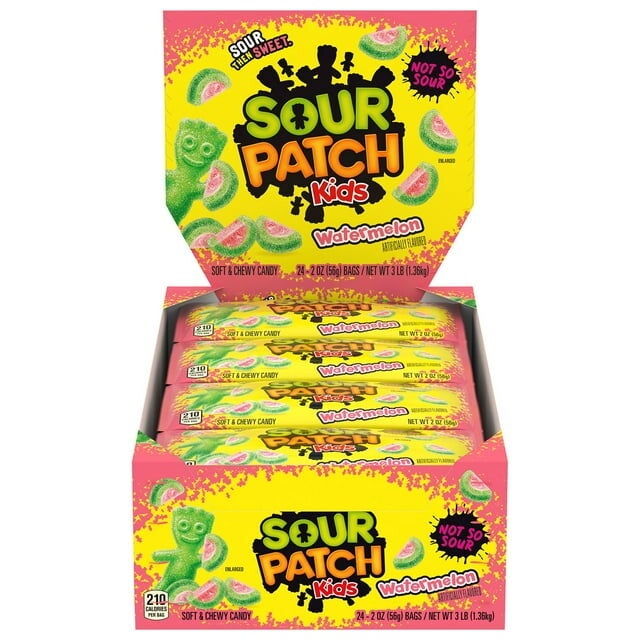SOUR PATCH KIDS Watermelon Soft Chewy Candy, 2 oz., 24 pk