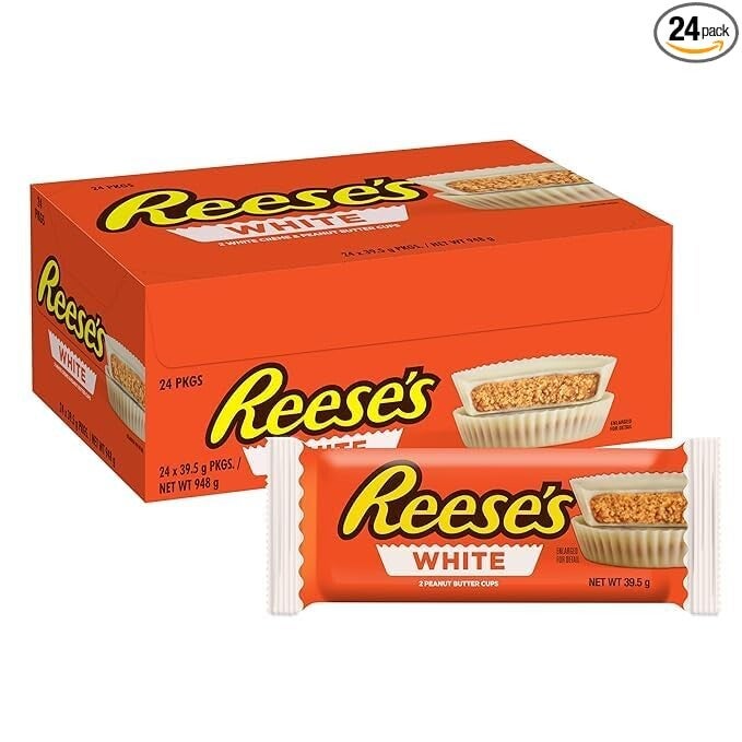 Reese's White Creme Peanut Butter Cups, 1.5 oz, 24 Count
