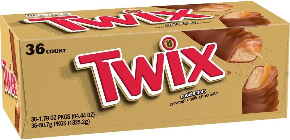 Twix Caramel Cookie Chocolate Candy Bars, Full Size, 1.79 oz., 36 pk.