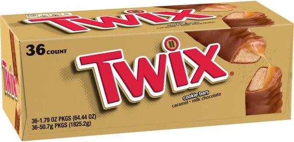 Twix Caramel Cookie Chocolate Candy Bars, Full Size, 1.79 oz., 36 pk.