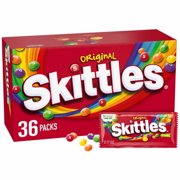 Skittles Original Fruity Chewy Candy, Full Size, 2.17 oz., 36 pk