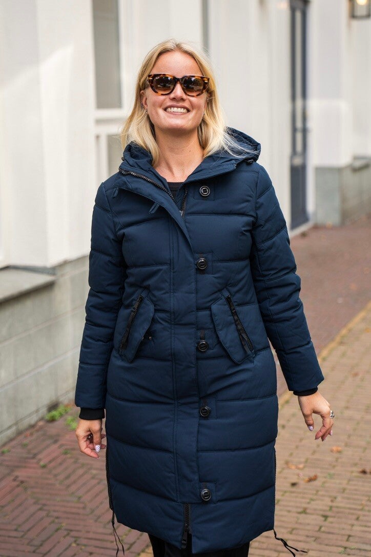 Winterjas lang - Donkerblauw