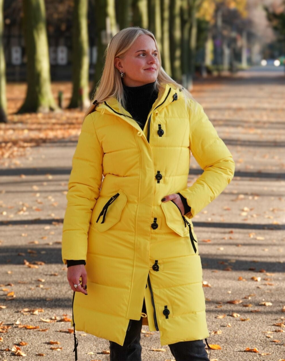 Lange Winterjas - Geel