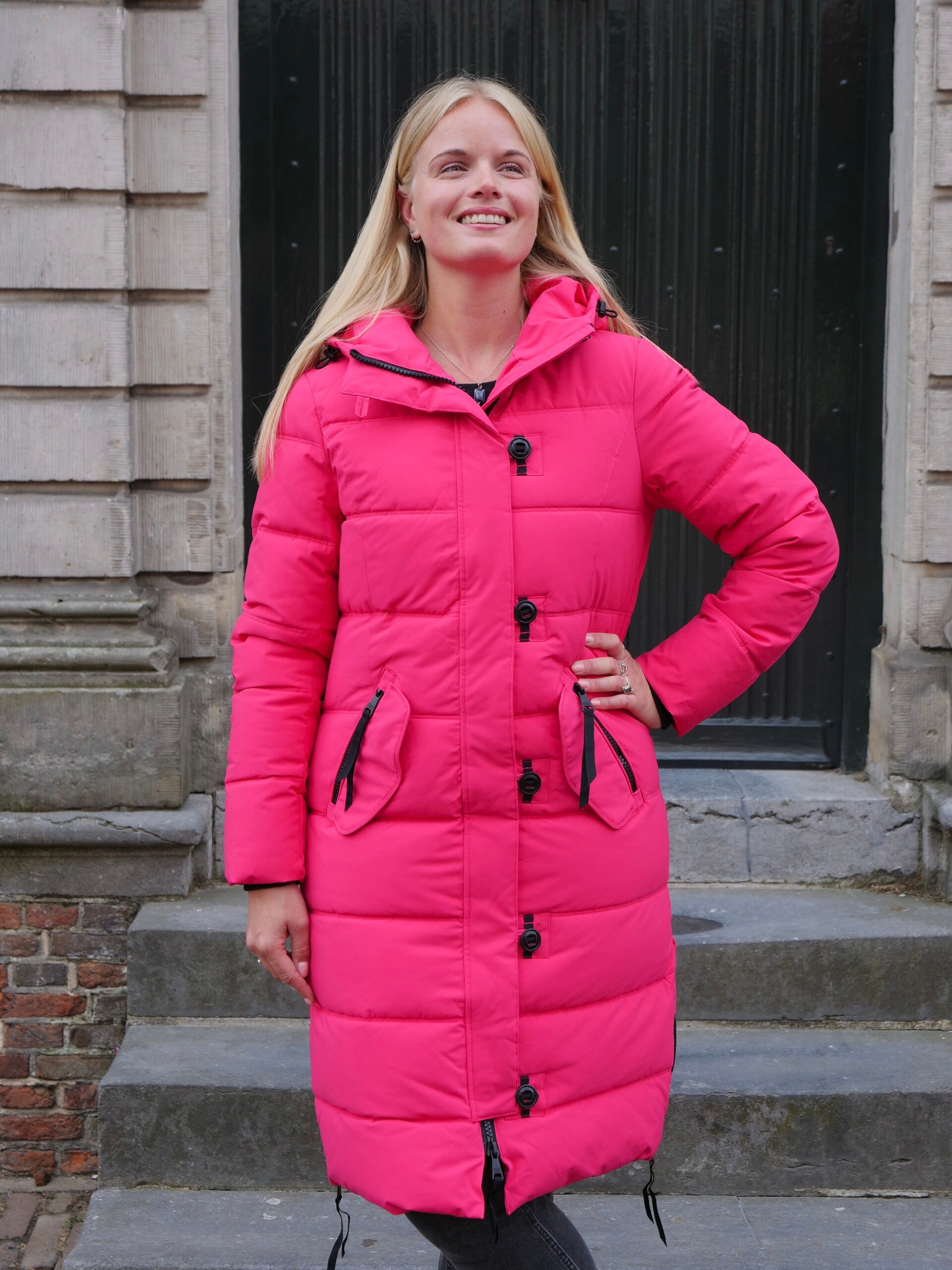 Lange winterjas - Fuchsia