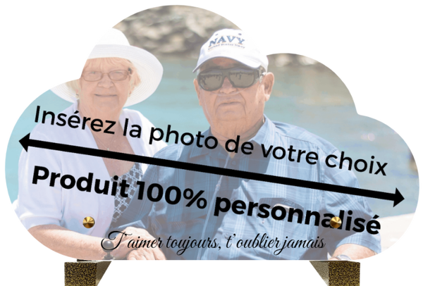 PLN 7 - Plaque plexi nuage 15x9 avec pieds 100 % personnalisée