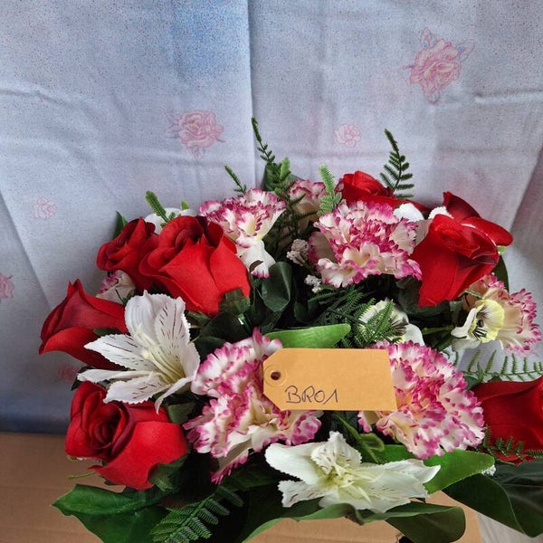 Bouquet roses - œillets - lys - BRO1
