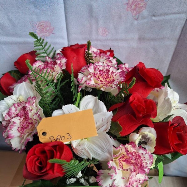 Bouquet roses - œillets - lys - BRO3