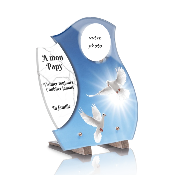 PLD6P - PLAQUE DESIGN 22.4X25 avec pieds avec photo