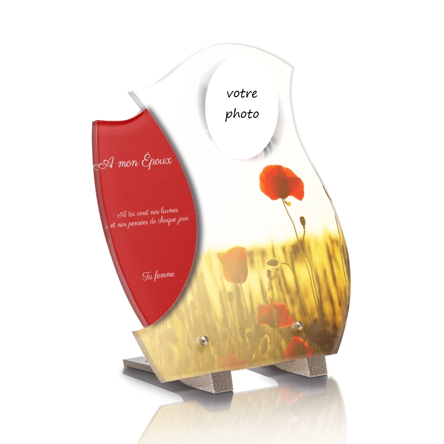 PLD8P - PLAQUE DESIGN 22.4X25 avec pieds avec photo