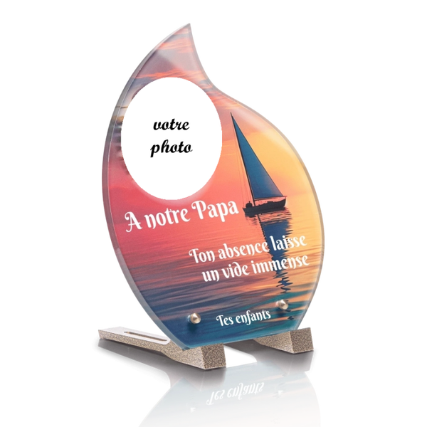 PLG1P  - Plaque goutte 20.8x25 avec pied avec photo
