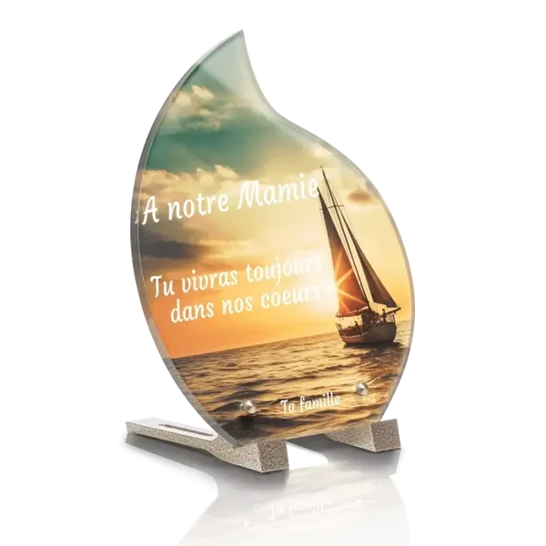 PLG2  - Plaque goutte 20.8x25 avec pied SANS photo