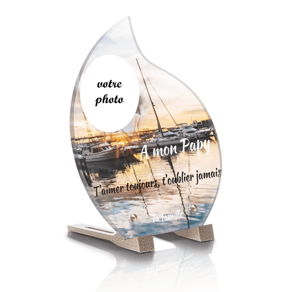 PLG3P  - Plaque goutte 20.8x25 avec pied avec photo