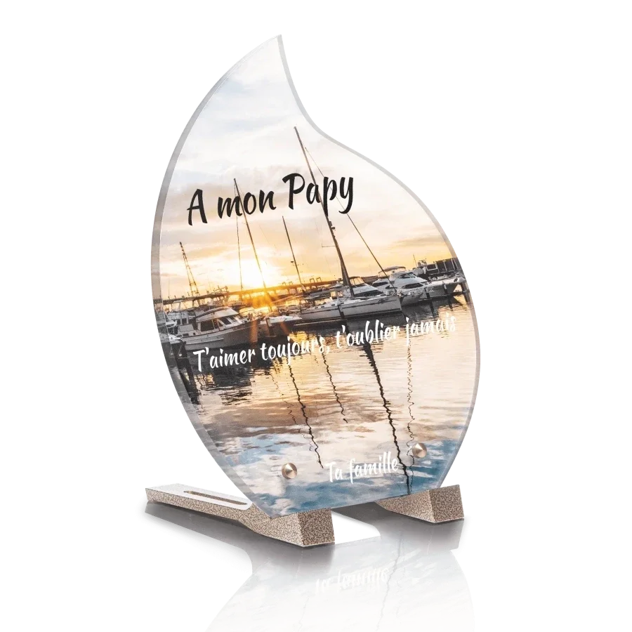 PLG3  - Plaque goutte 20.8x25 avec pied SANS photo