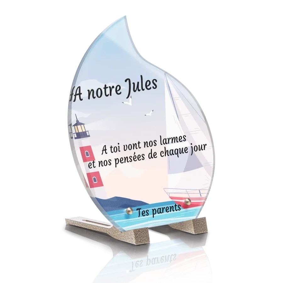 PLG4  - Plaque goutte 20.8x25 avec pied SANS photo