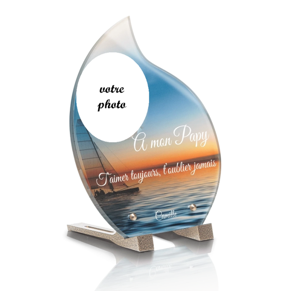 PLG5P  - Plaque goutte 20.8x25 avec pied avec photo