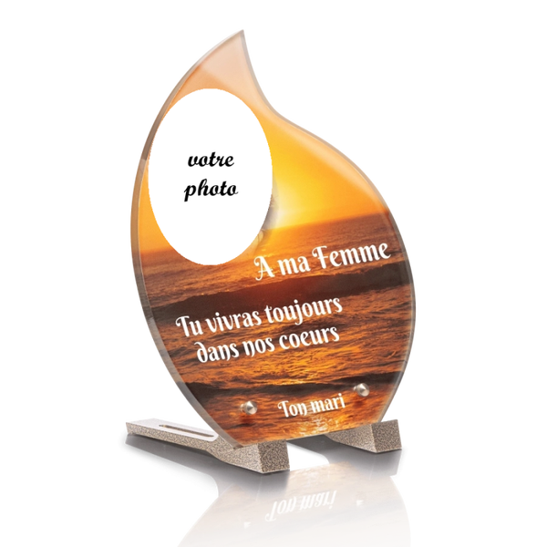 PLG6P - Plaque goutte 20.8x25 avec pied avec photo
