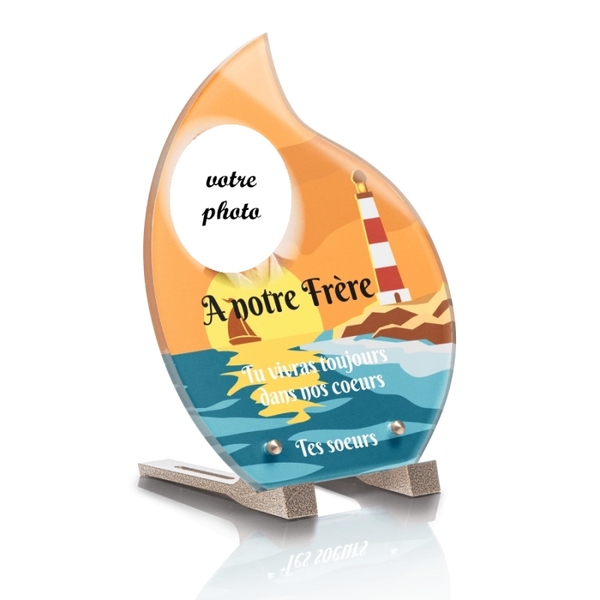 PLG9P  - Plaque goutte 20.8x25 avec pied avec photo