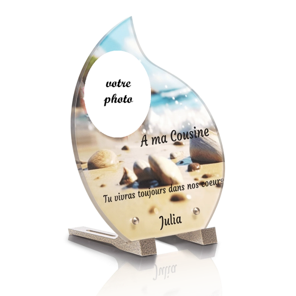 PLG10P  - Plaque goutte 20.8x25 avec pied avec photo