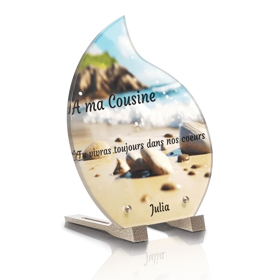 PLG10  - Plaque goutte 20.8x25 avec pied SANS photo